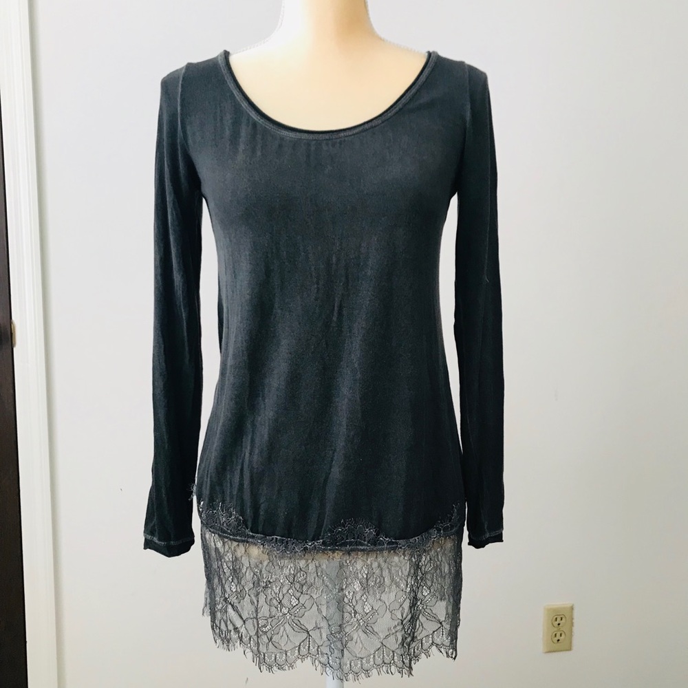 🇮🇹 Lace w Sparkle Sliver Print Top